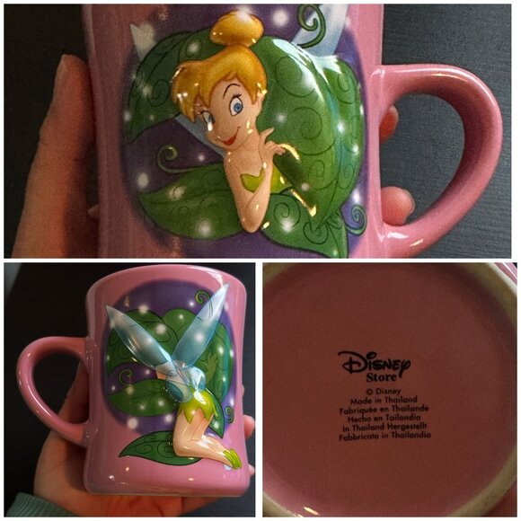 Disney Store Pink Tinkerbell 3D Mug. 16 oz. Ceramic Mug. - Picture 1 of 1